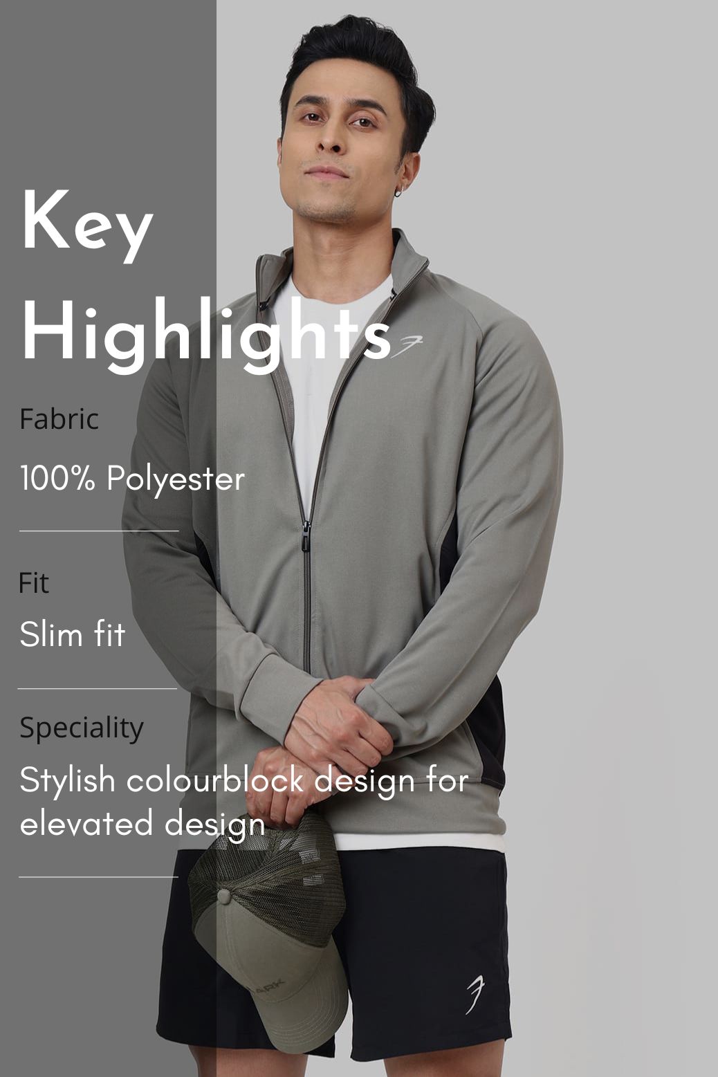 Polish Colourblock Jacket Light Grey