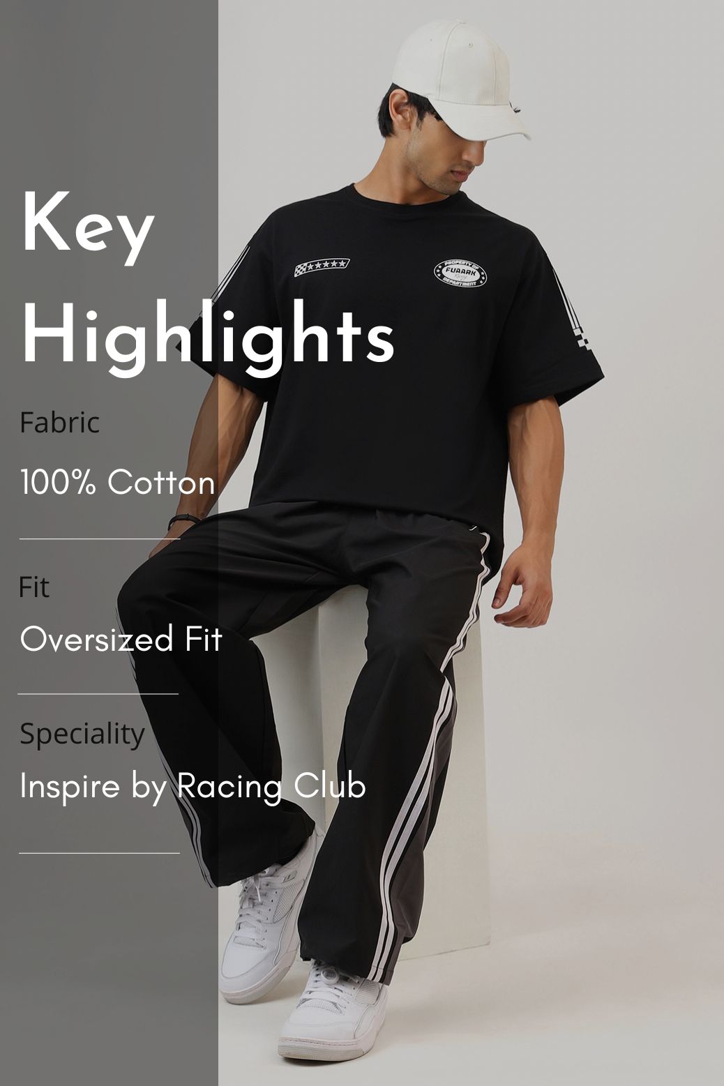 Fuaark Racing Club Oversized T-shirt Black