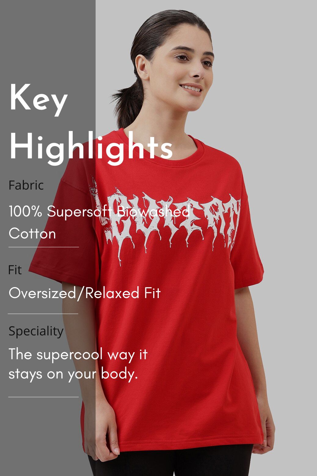 Levitate Oversized T-shirt Red