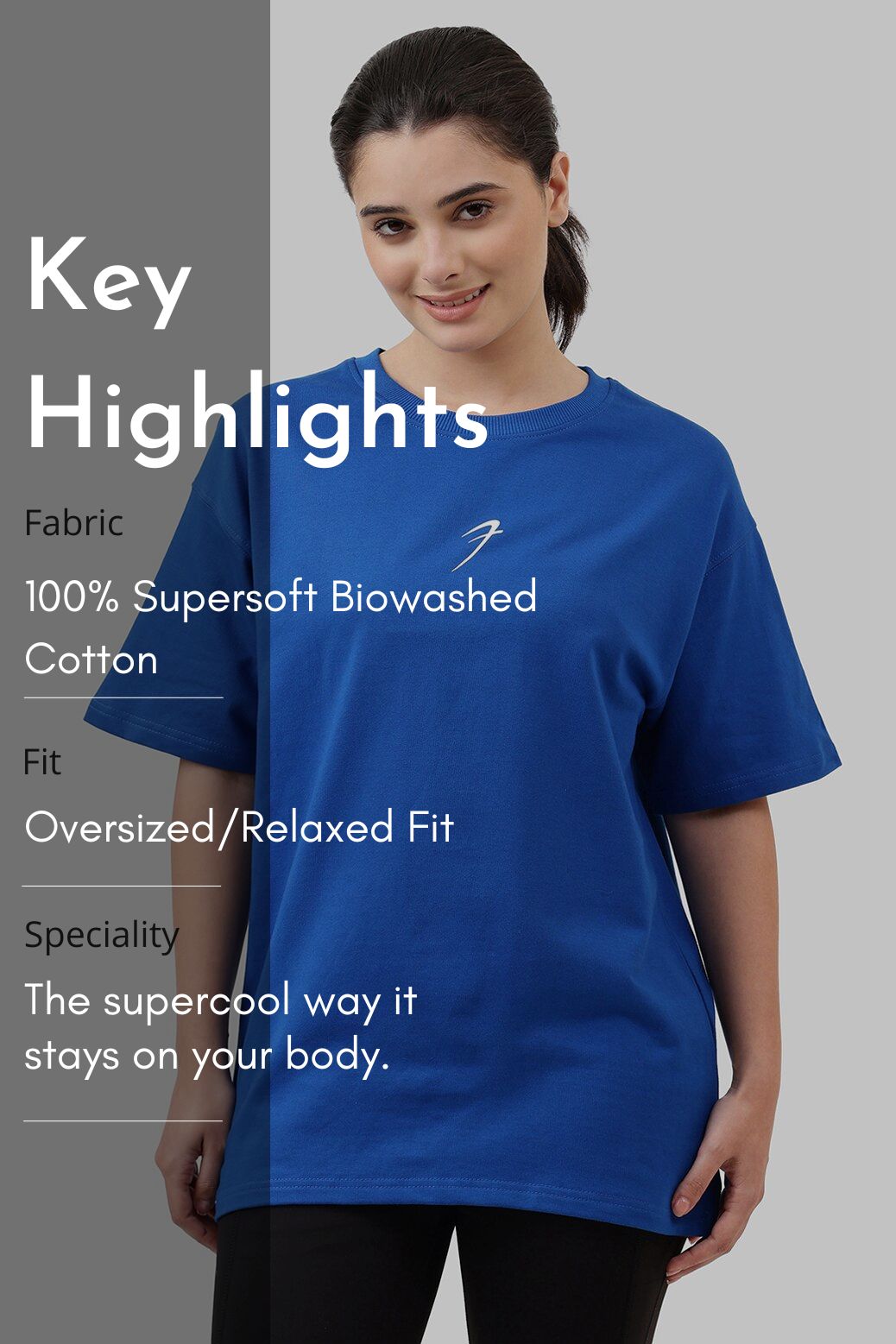 Ignite Oversized T-shirt Royal Blue