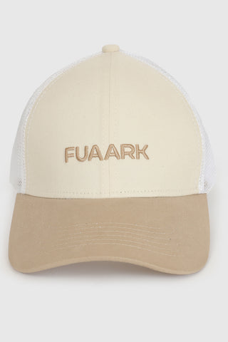 Sleek Trucker  Cap Beige/White