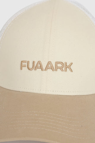 Sleek Trucker  Cap Beige/White