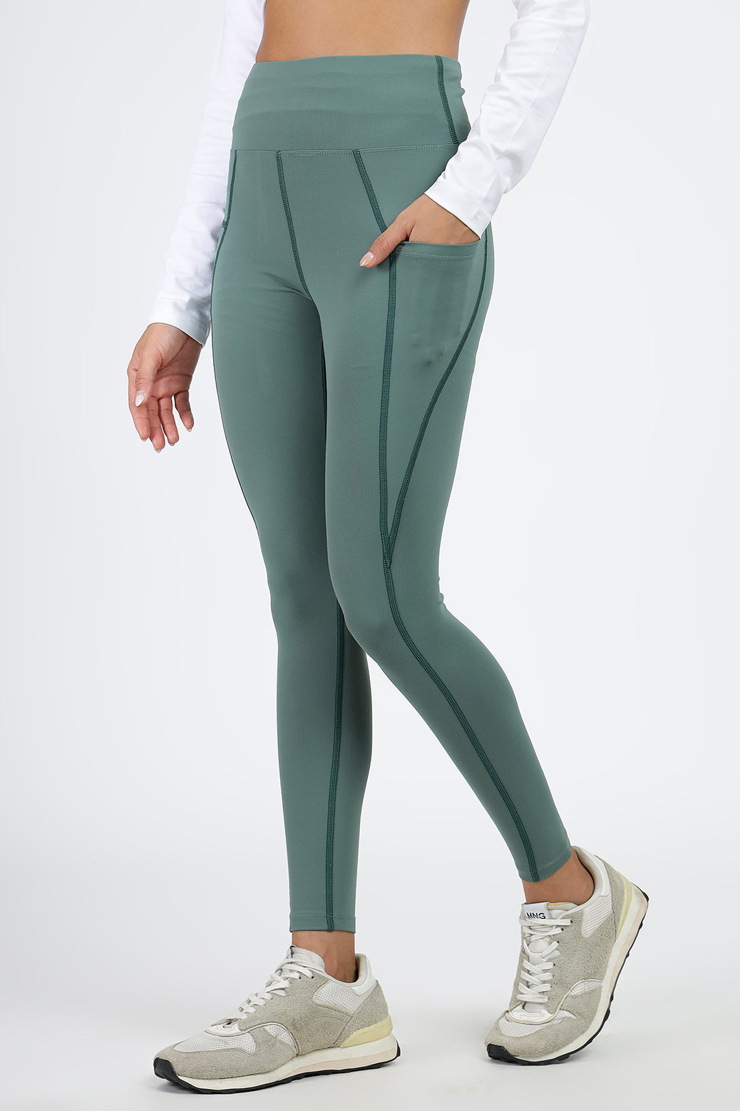 Timeless Nylon Leggings Sage Green