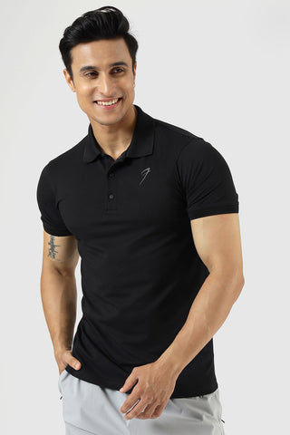 Aura Polo T-shirt Black