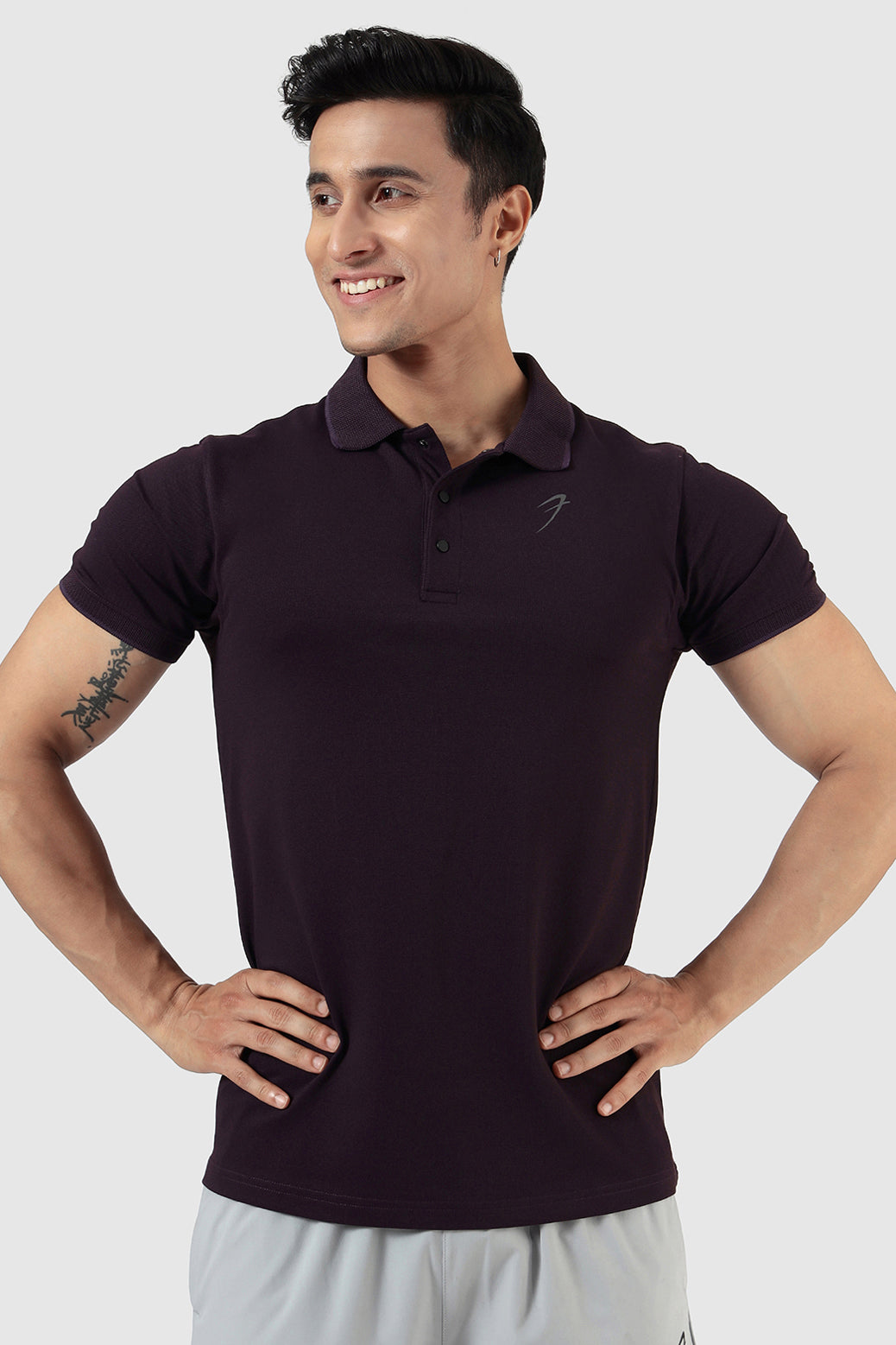 Aura Polo T-shirt Plum