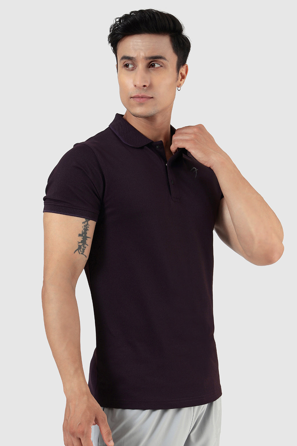 Aura Polo T-shirt Plum