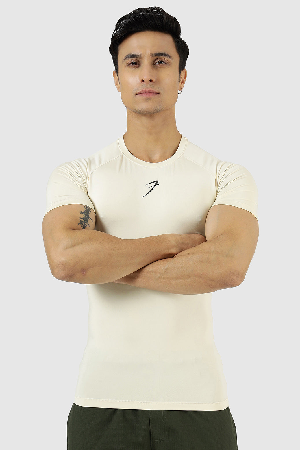 Compression T-shirt Beige