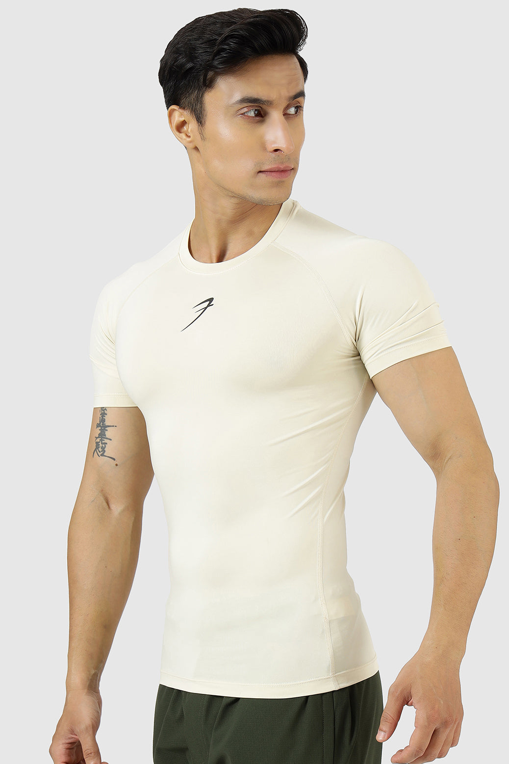 Compression T-shirt Beige