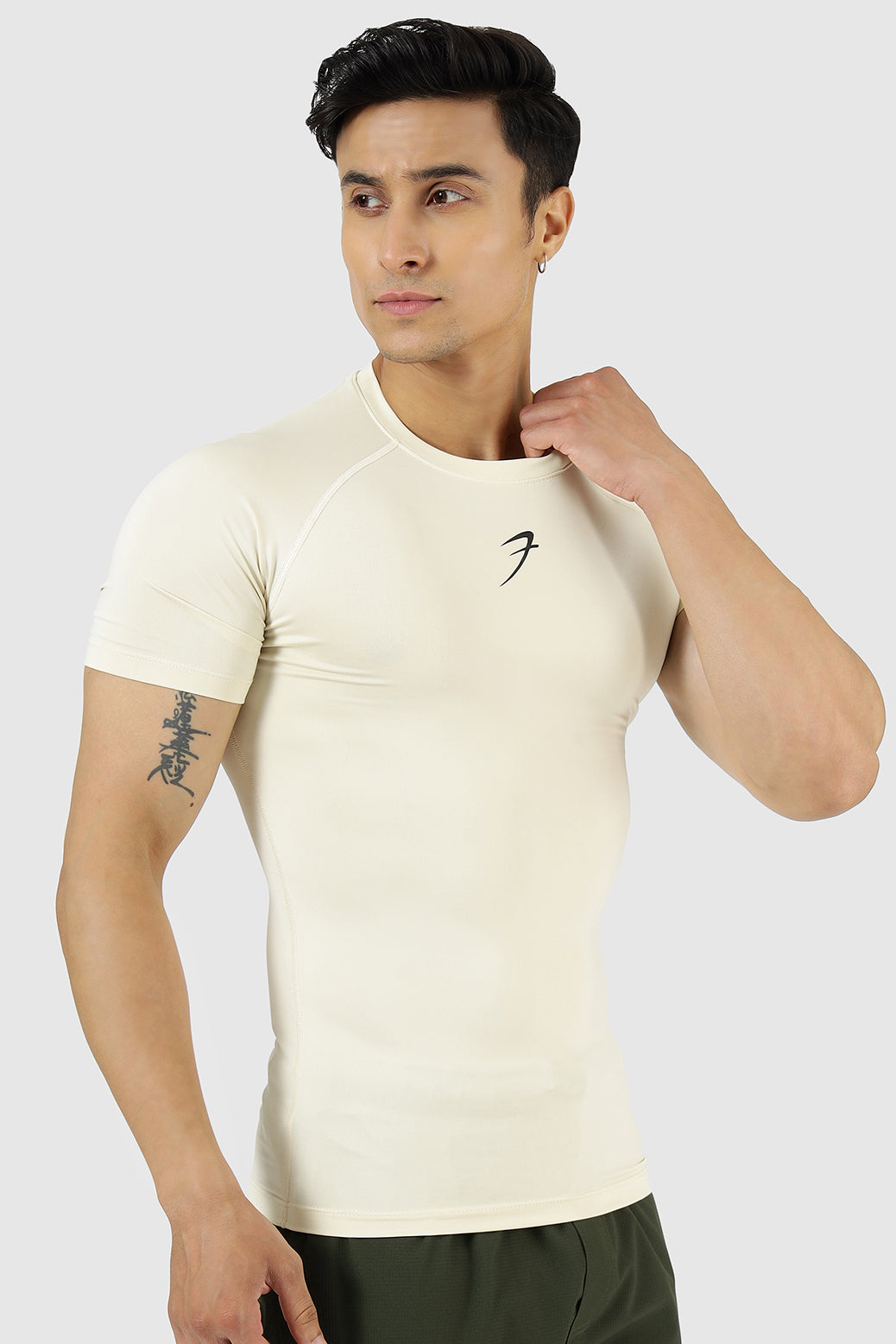 Compression T-shirt Beige