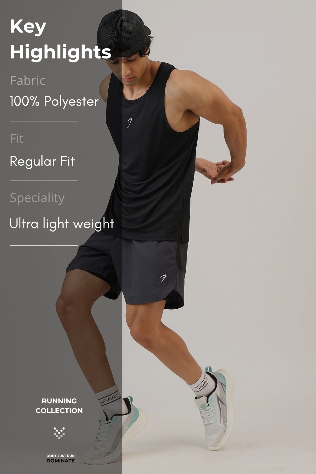 Speed Running Tank Black