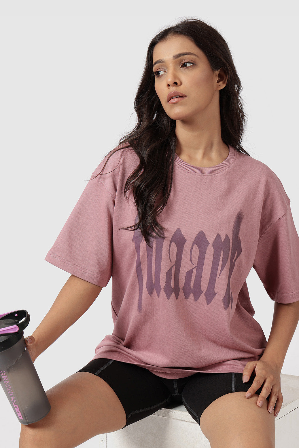 Blurred Oversized T-shirts Dusk Pink