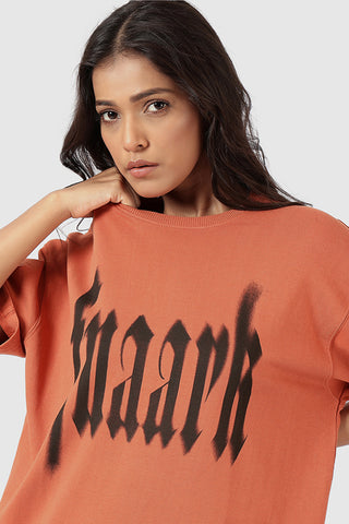 Blurred Oversized T-shirts Rust