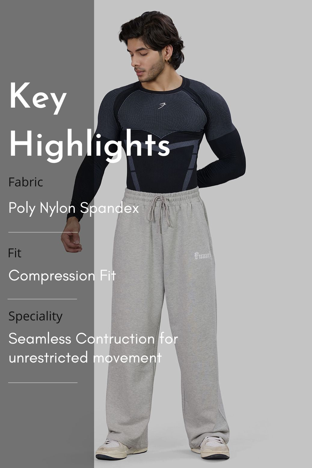 Alpha Seamless Fullsleeves T-shirt Black