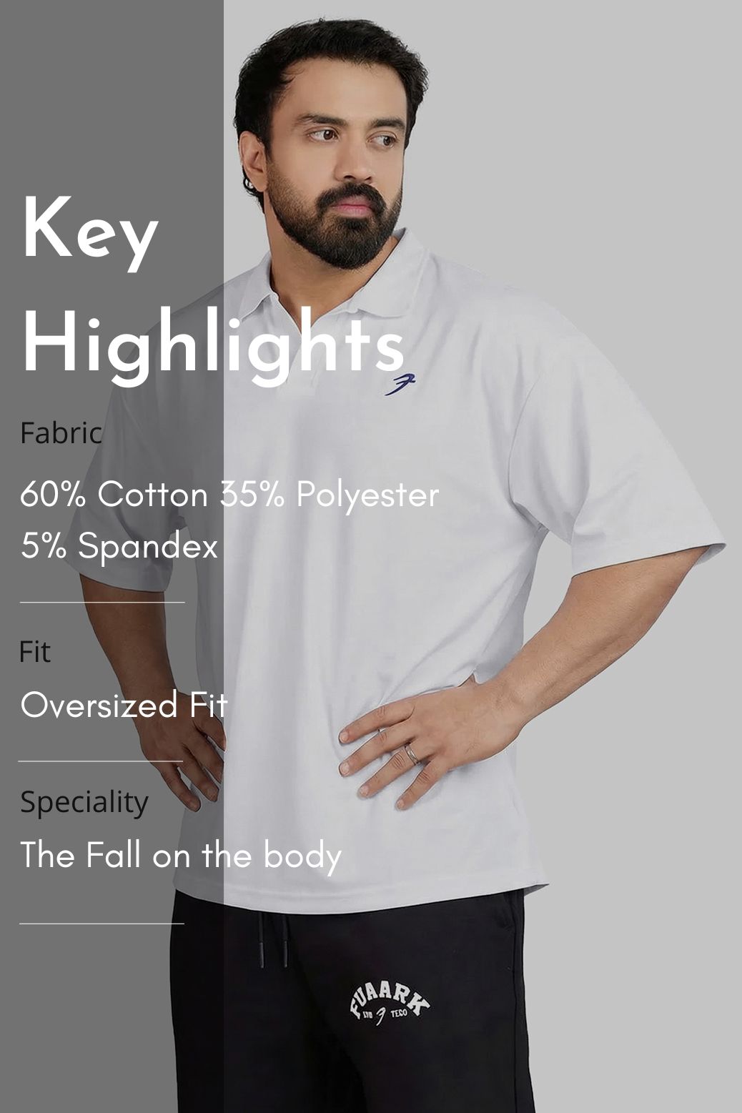 Noir Oversized Polo T-shirt White