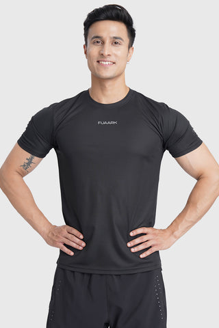 Checks Running T-shirt Black