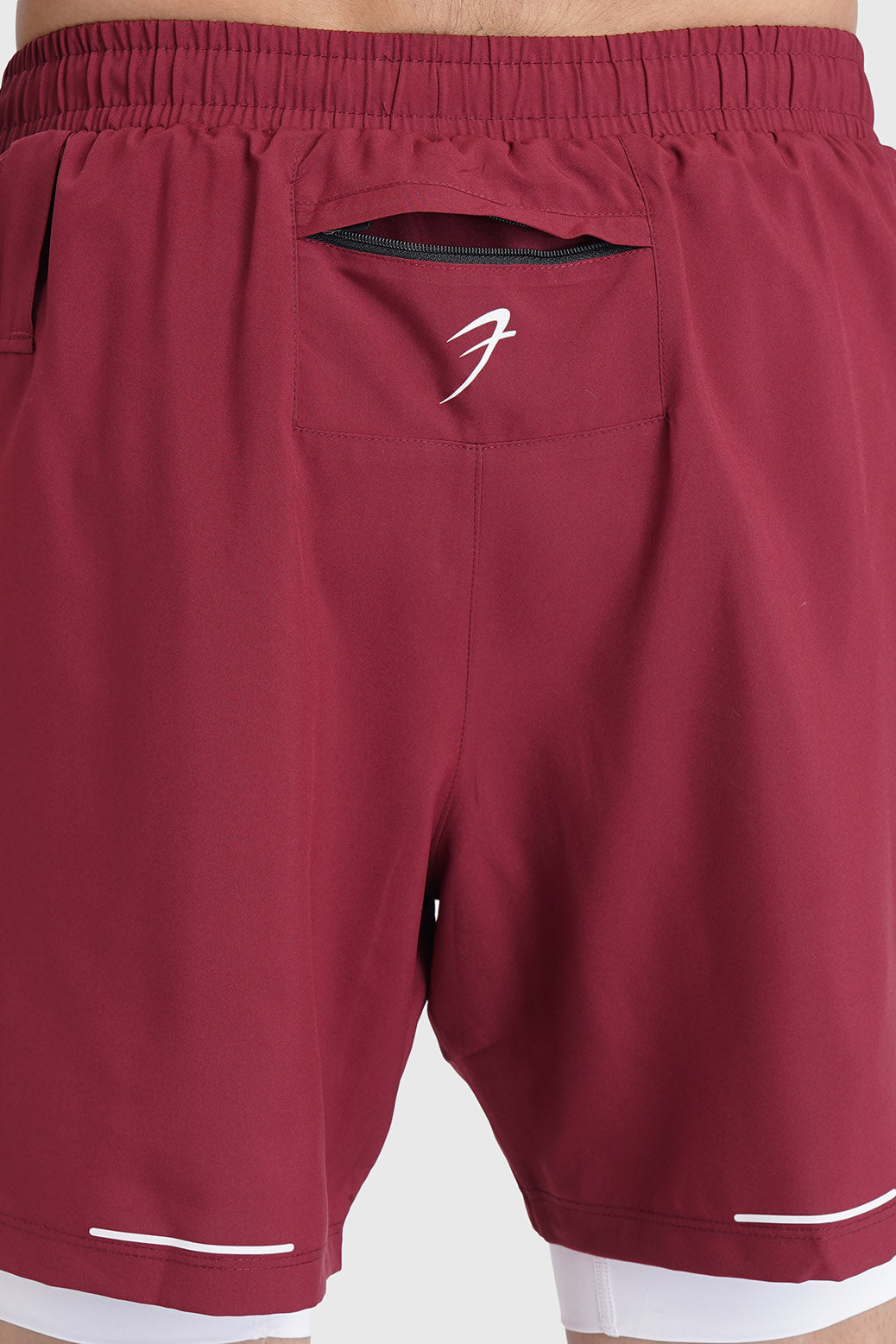 2 in 1 Mesh Shorts Maroon