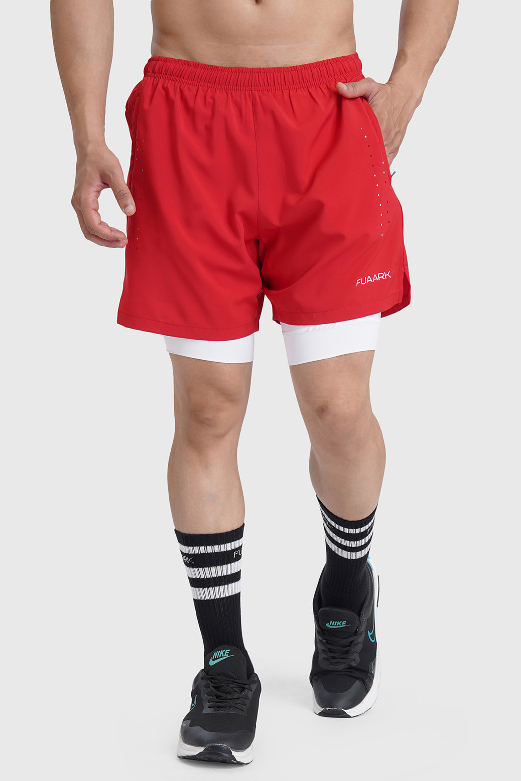 2 in 1 Laser Shorts Red