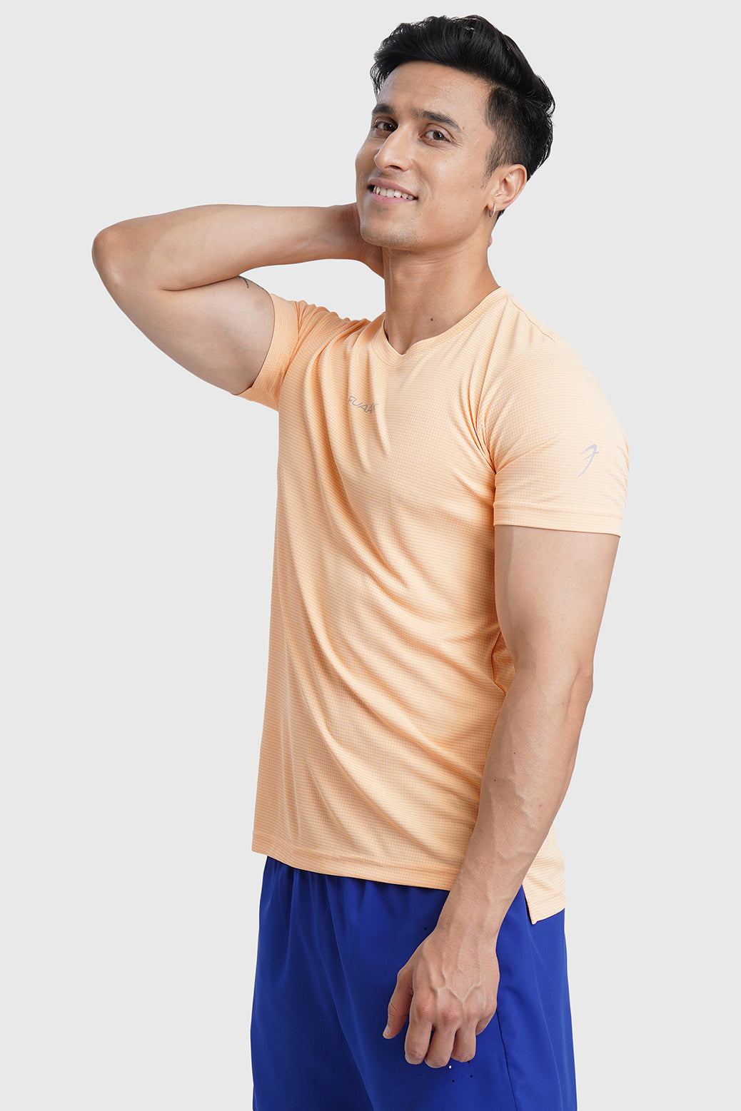 Checks Running T-shirt Peach