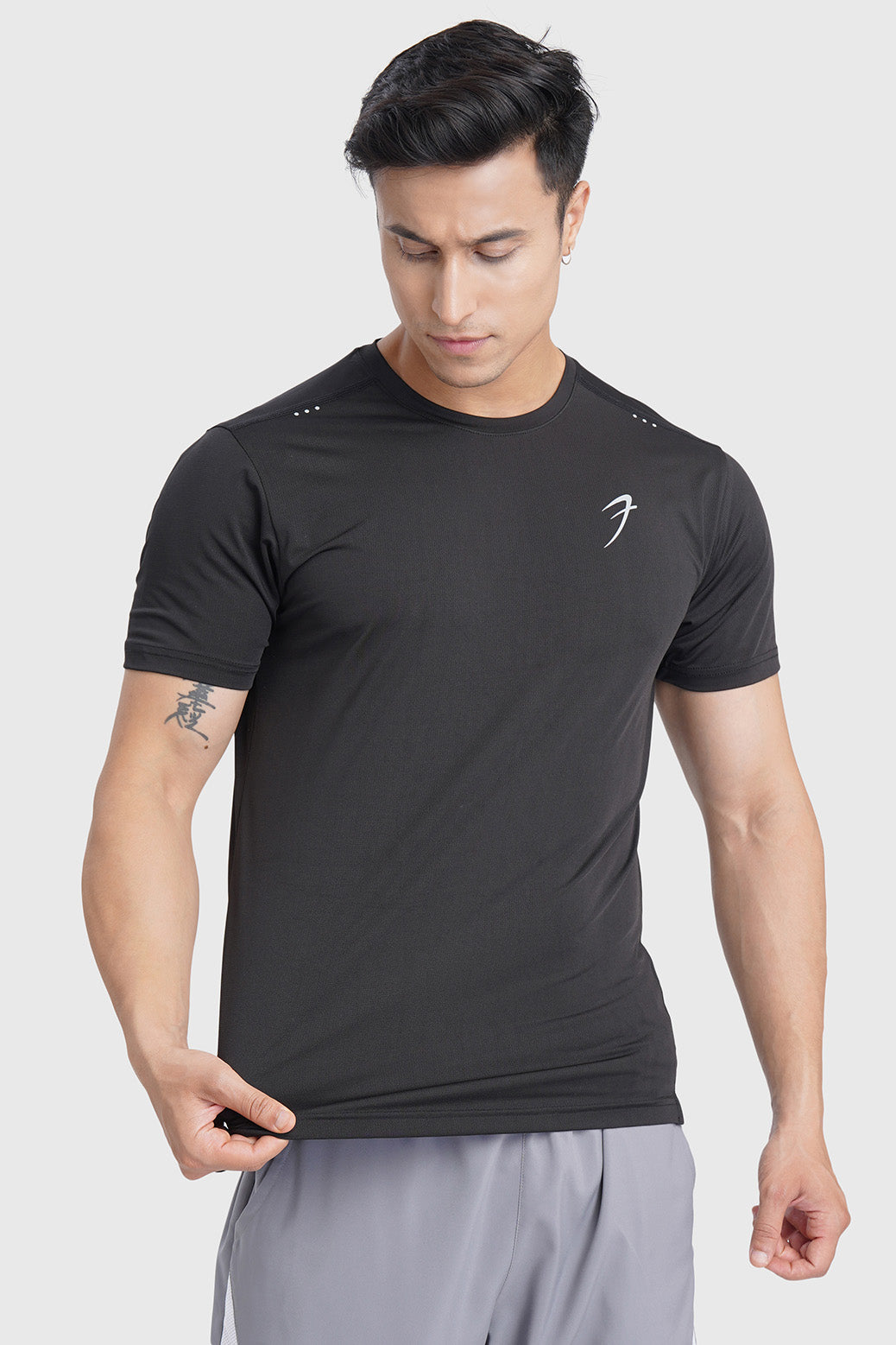 Laser Cut Running T-shirt Black