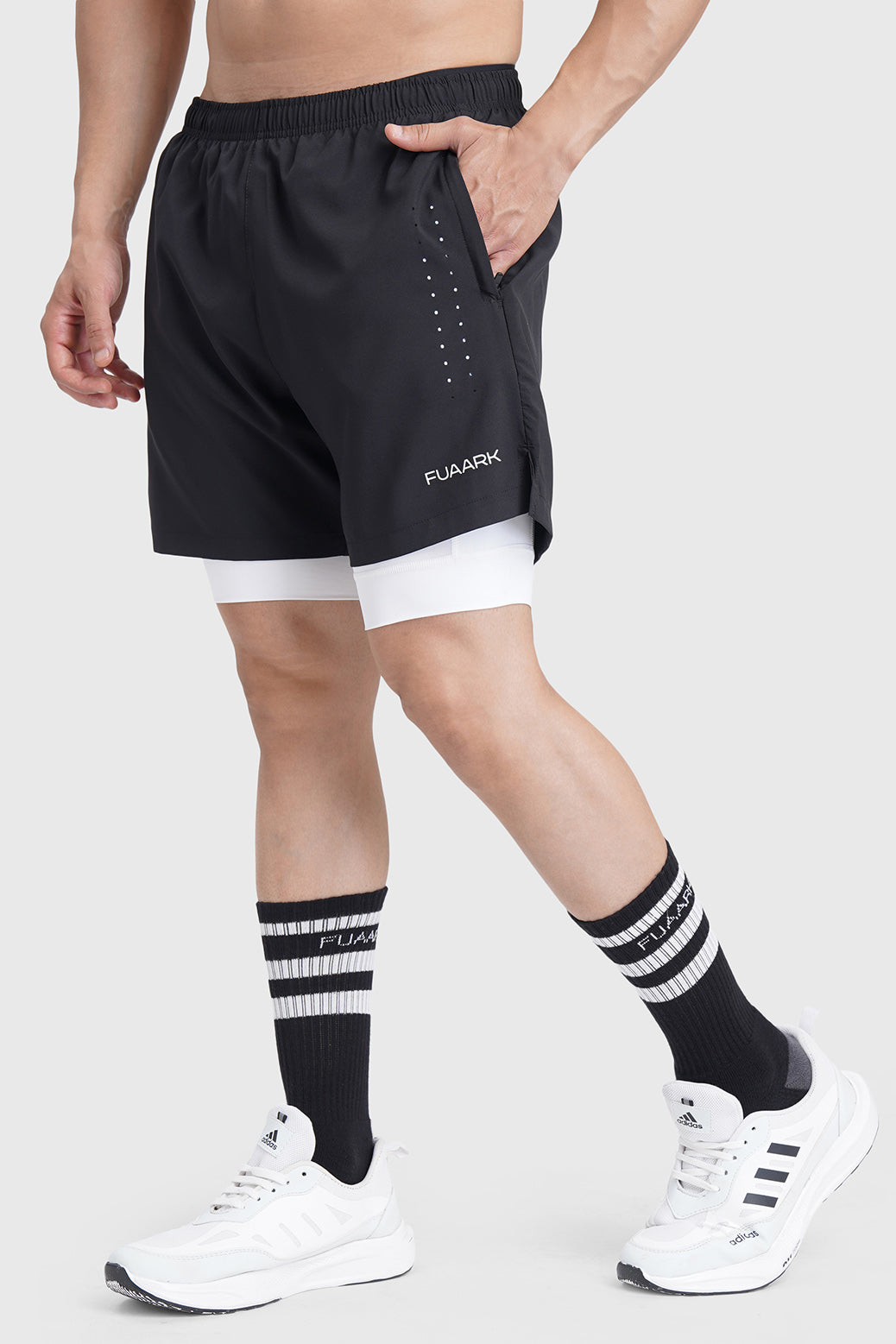 2 in 1 Laser Shorts Black