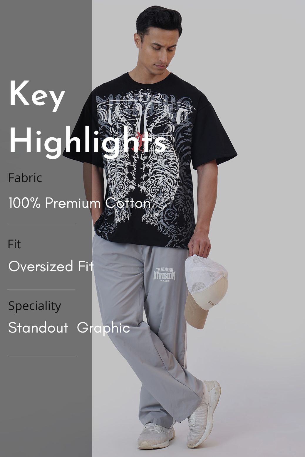 Twin Fangs Oversized T-shirt Black