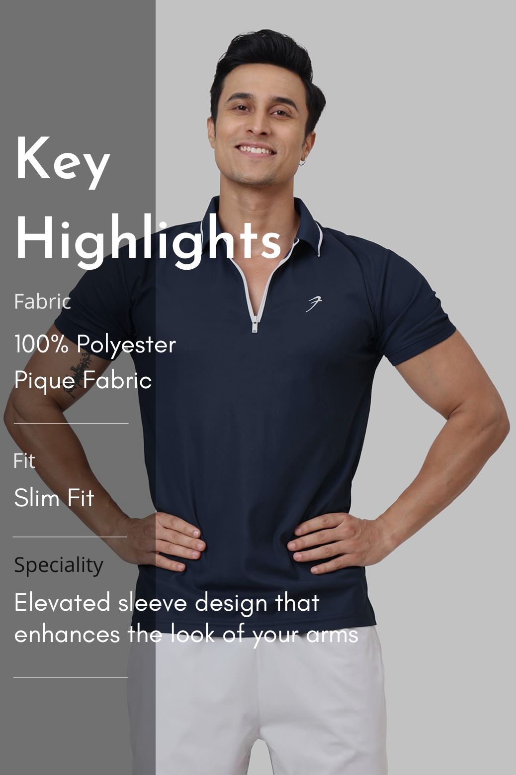 Stride Polo T-shirt Navy