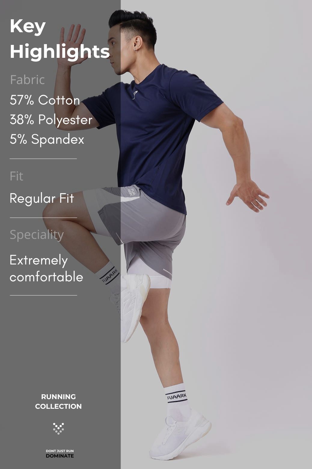 Pulse Running T-shirt  Navy
