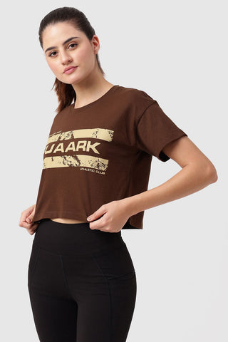 Brisk Fuaark Cotton Crop Top Coffee