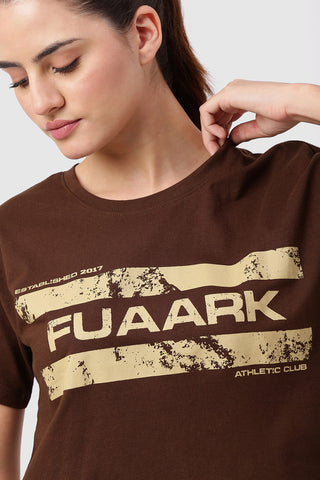 Brisk Fuaark Cotton Crop Top Coffee