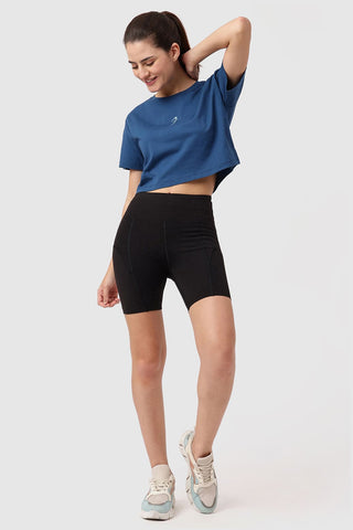 Brisk Cotton Crop Top Teal