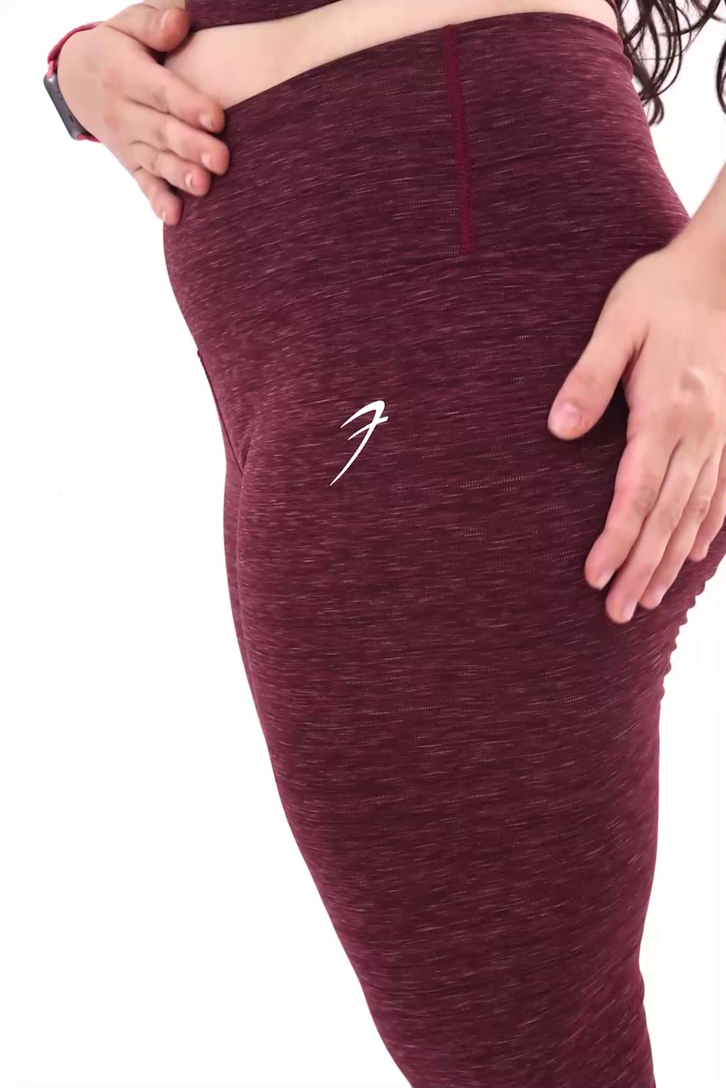 Buy C9 Airwear Women's Solid Maroon Melange Legging With Side Mesh online