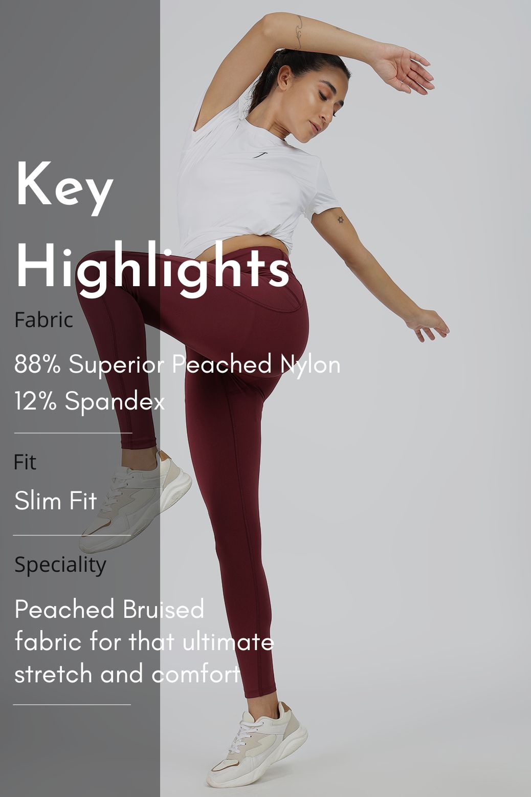 Timeless Nylon Leggings Maroon