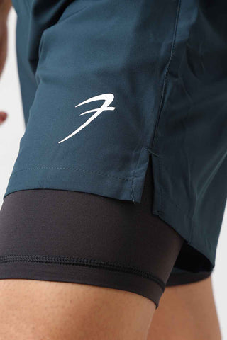 2 in 1 Compression Shorts Deep Green