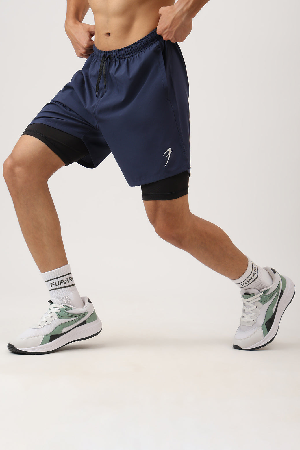 2 in 1 Compression Shorts Dark Navy