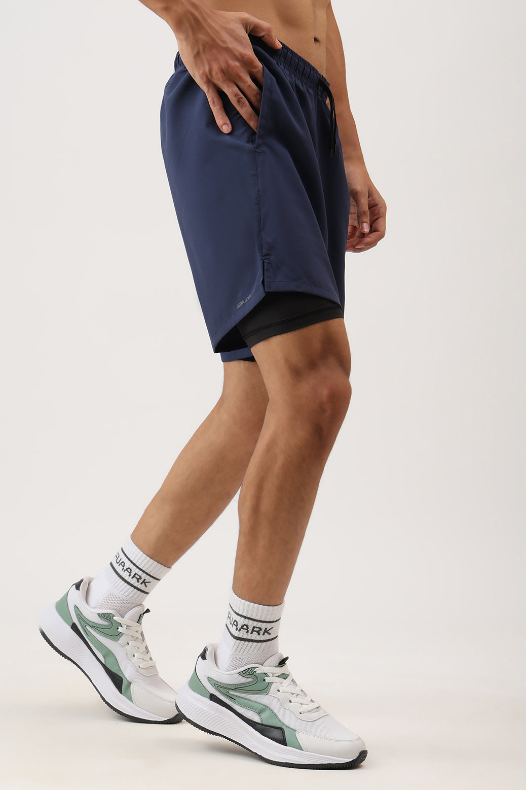 2 in 1 Compression Shorts Dark Navy