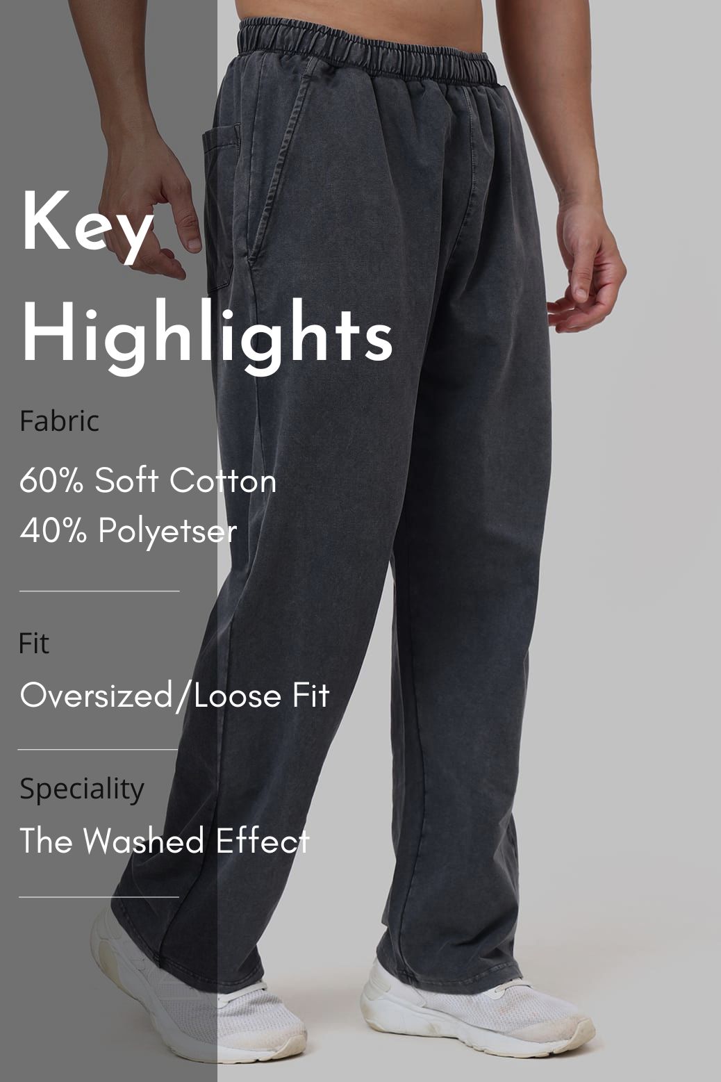 Shadow Washed Straight Tracks Dark Grey