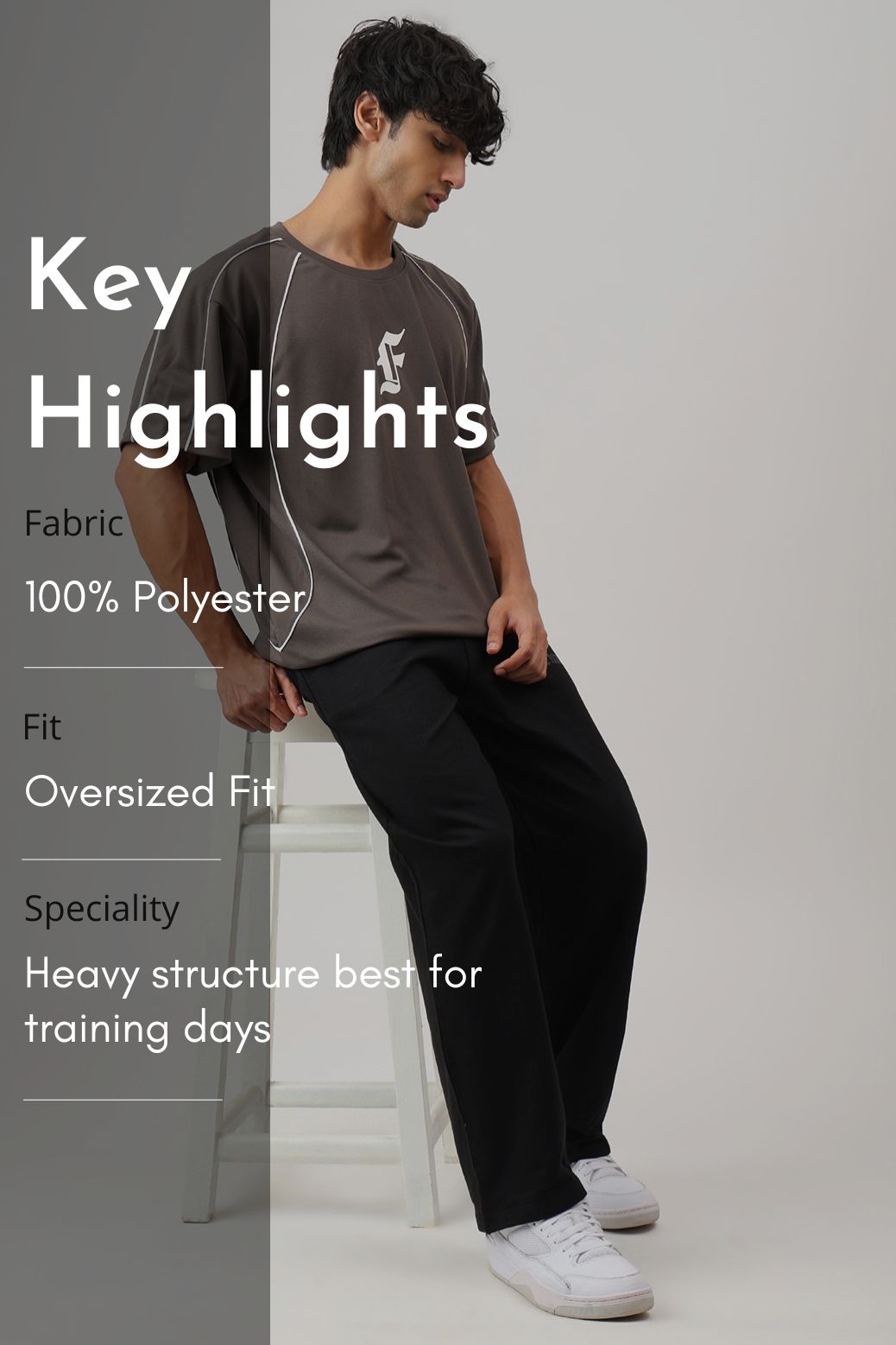 Contour Oversized T-shirt Dark Grey