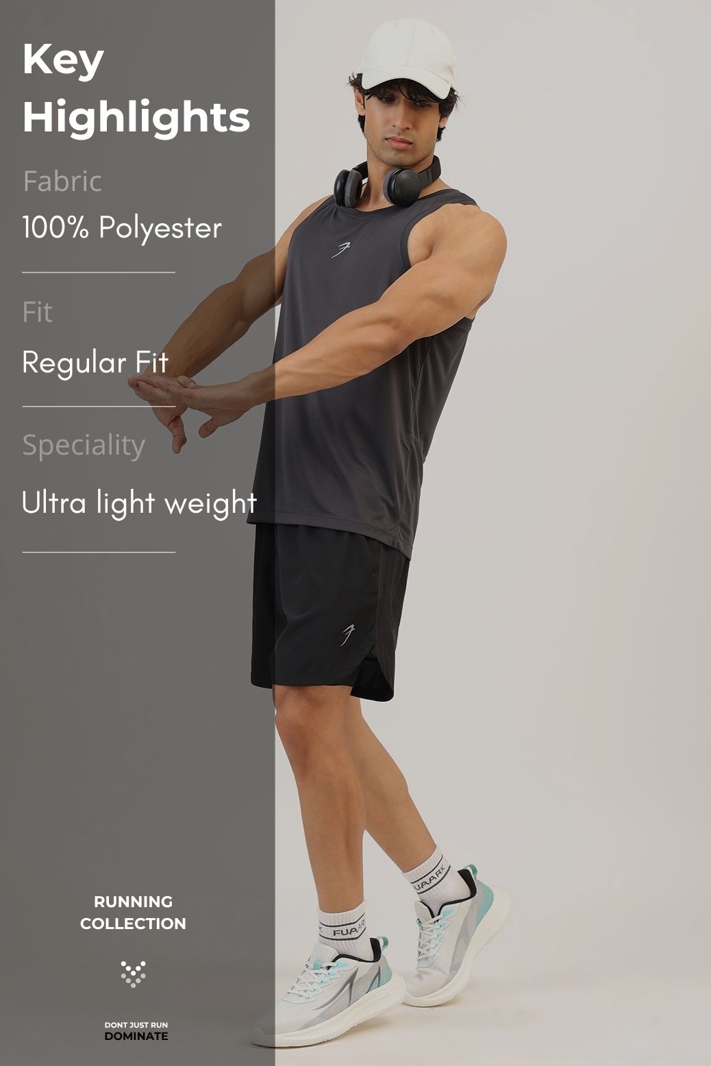 Speed Running Tank Dark Grey