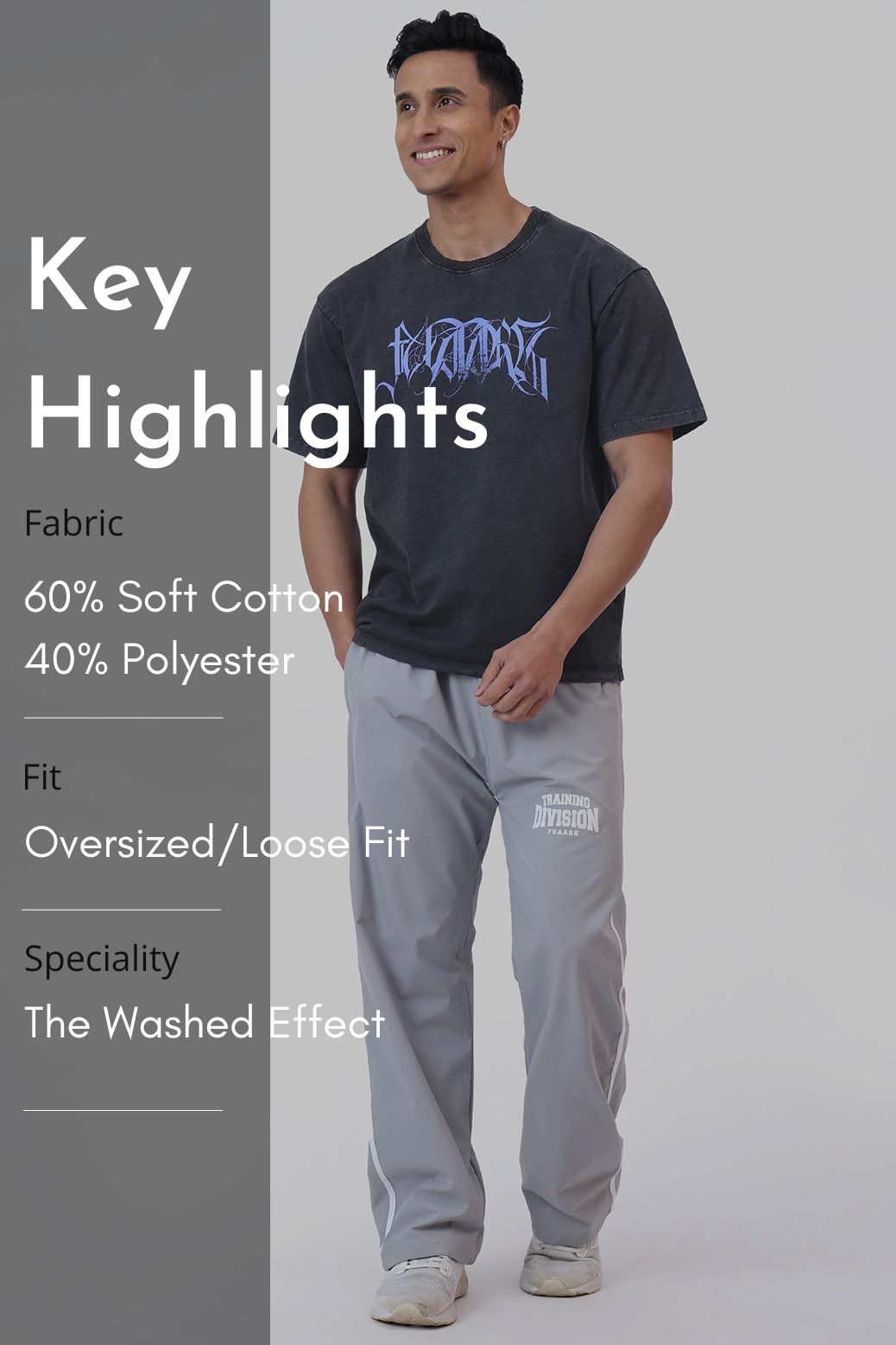 Skull Washed Oversized T-shirt Dark Grey