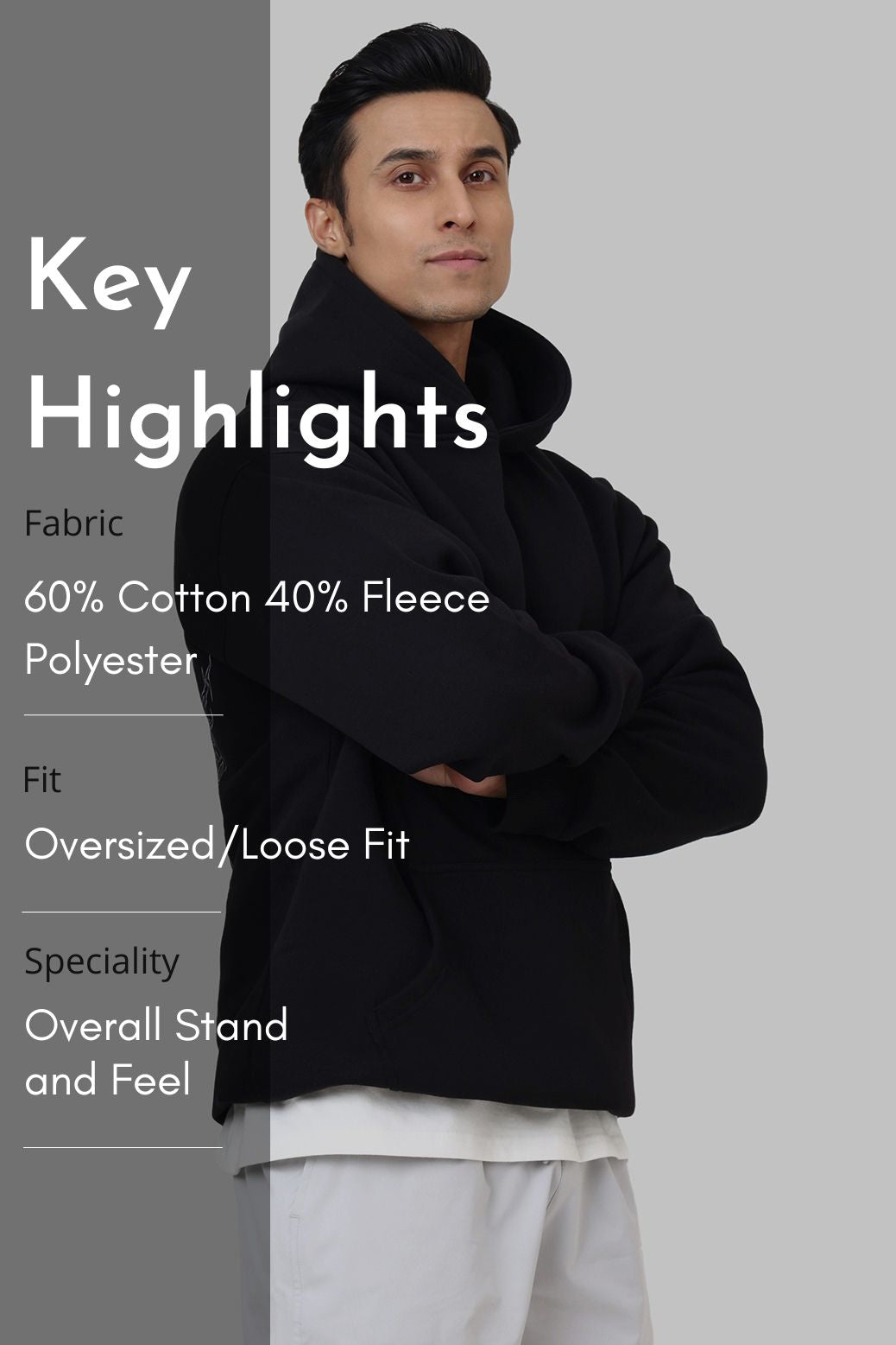 Rage Oversized Hoodie Black