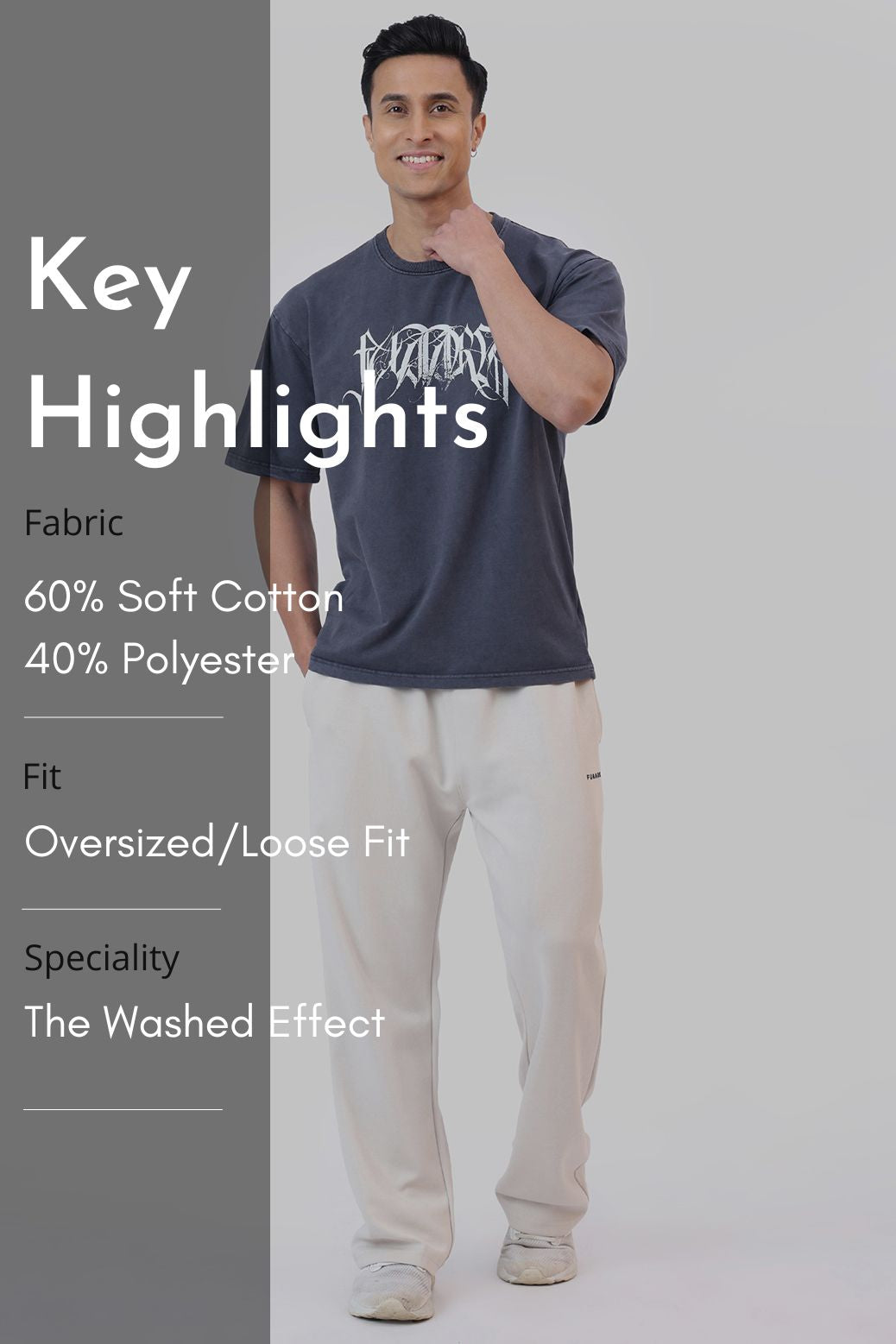 Skull Washed Oversized T-shirt Navy