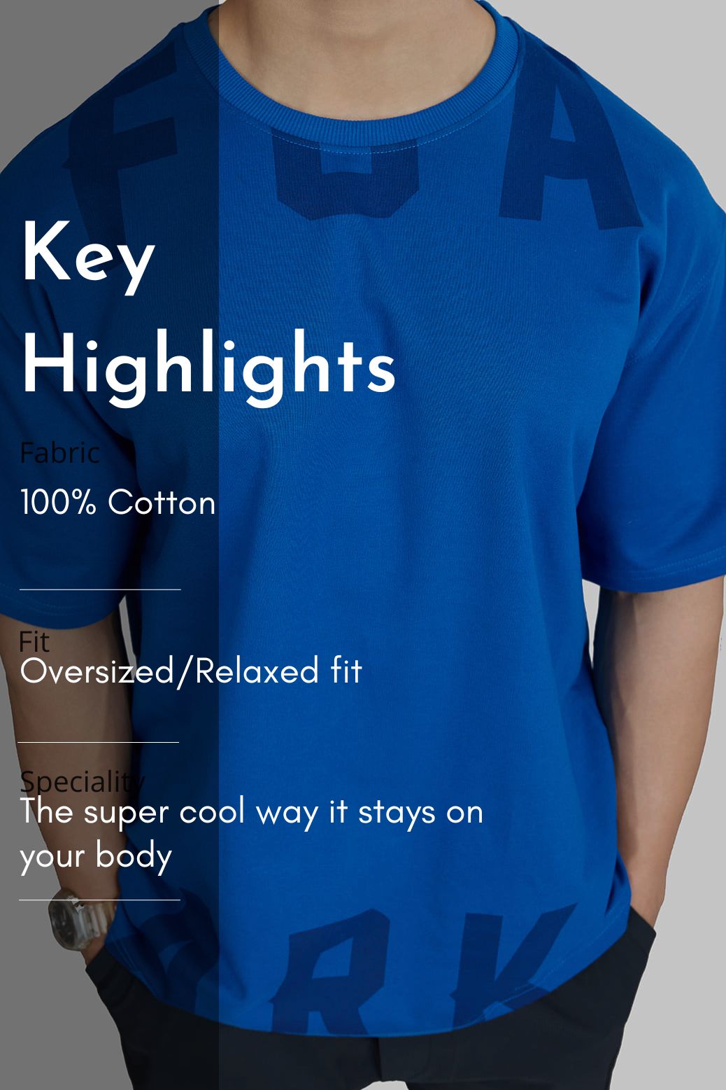 Refined Oversized T-shirt Royal Blue