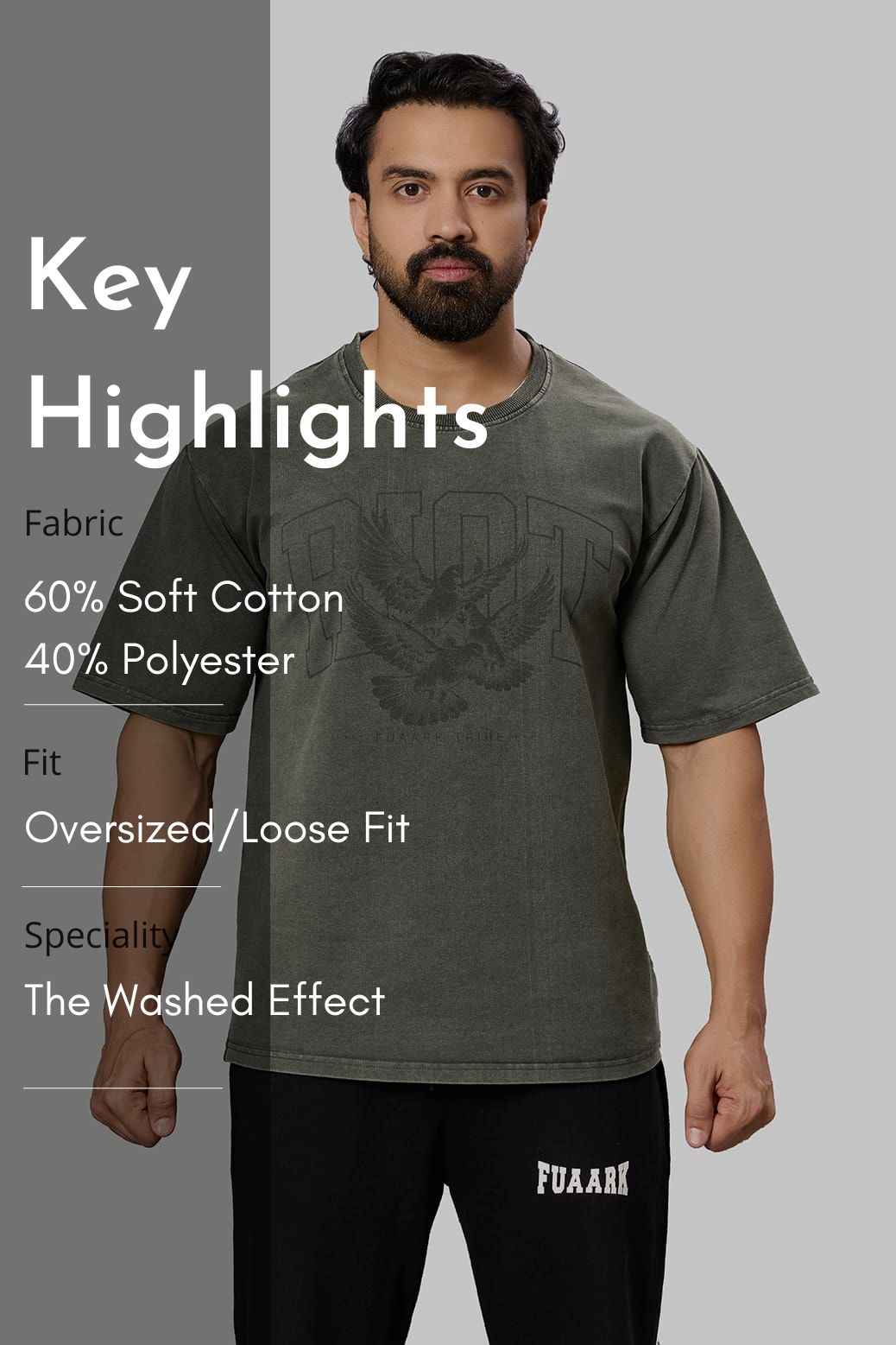 Shadow Washed Oversized T-shirt Olive