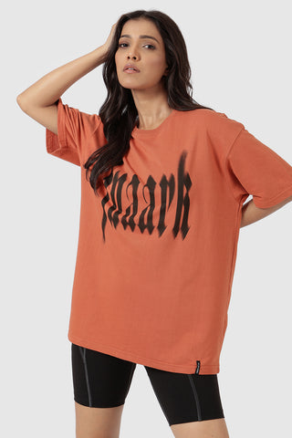 Blurred Oversized T-shirts Rust