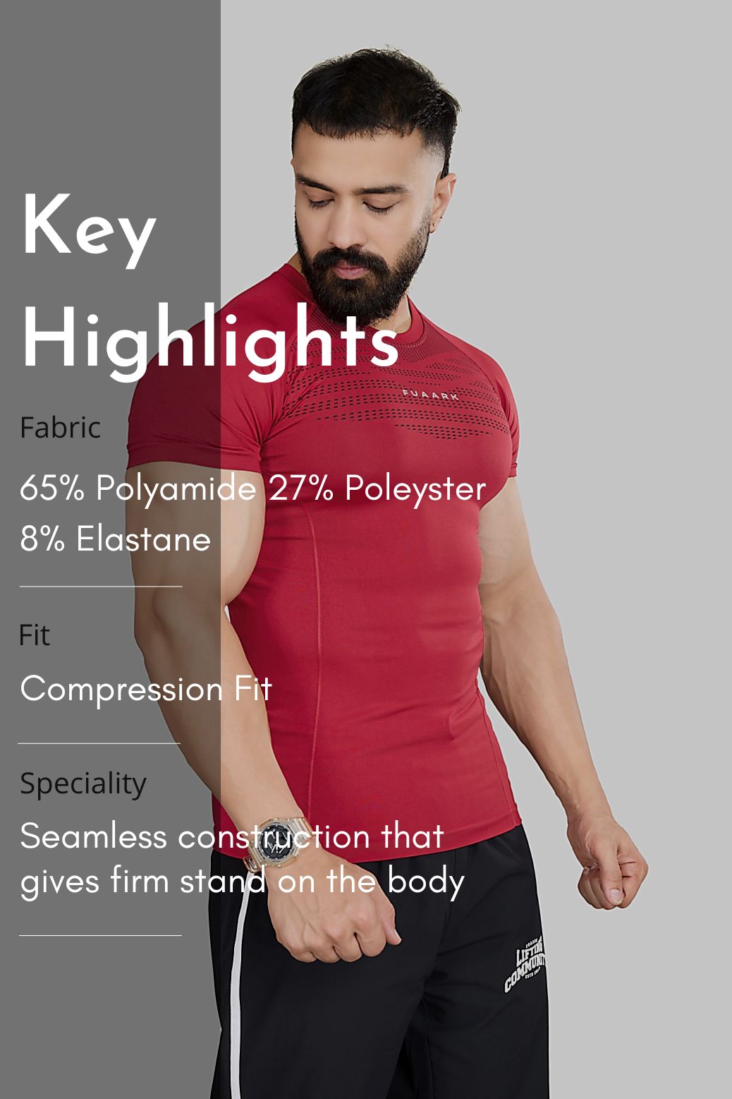 Power Seamless T-shirt Red/ Fuaark