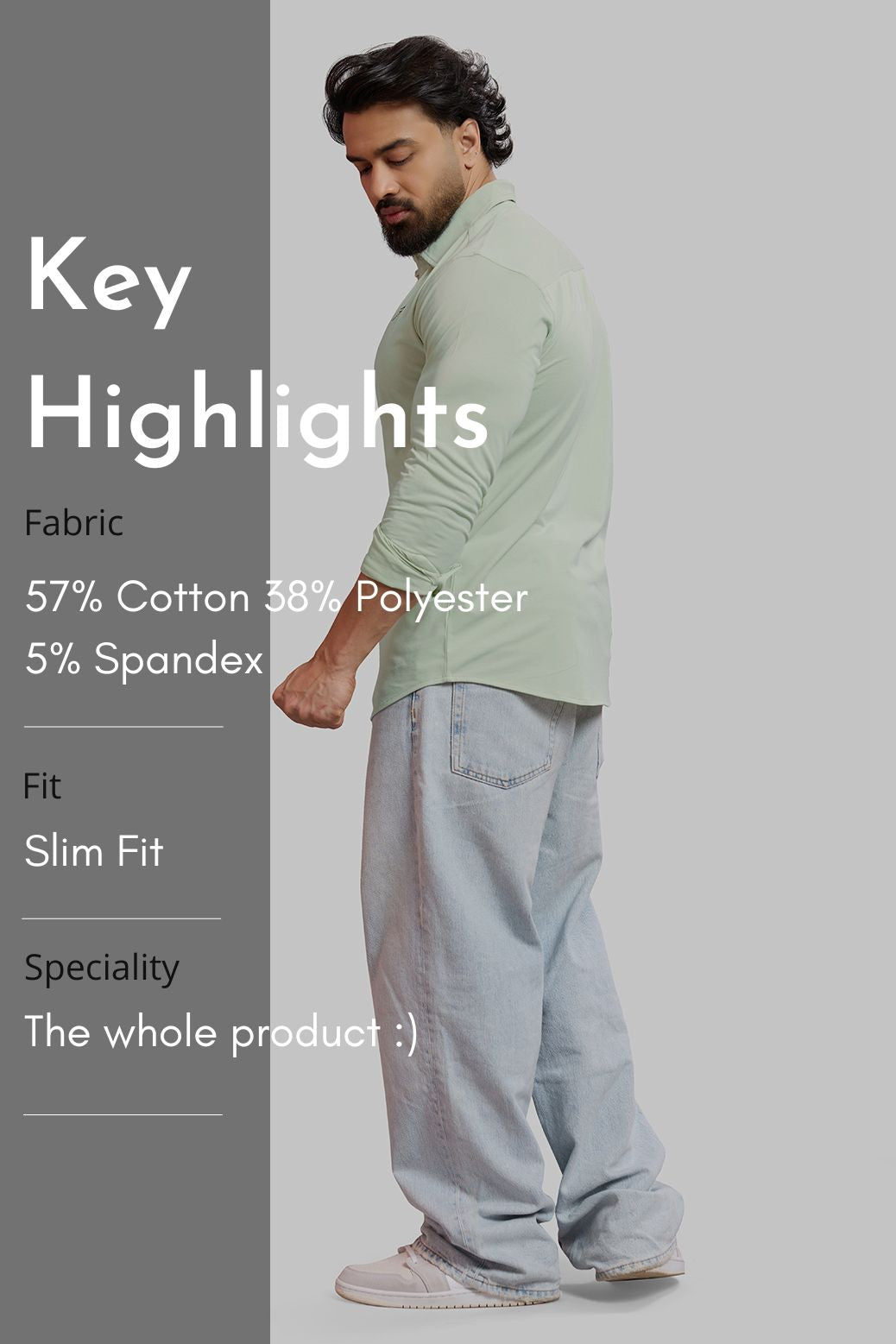 Aero Fullsleeves Shirt Light Green