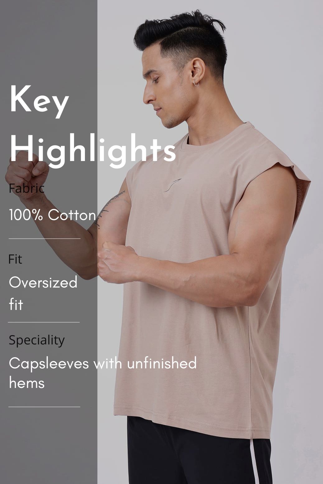Brisk Capsleeves T-shirt Beige