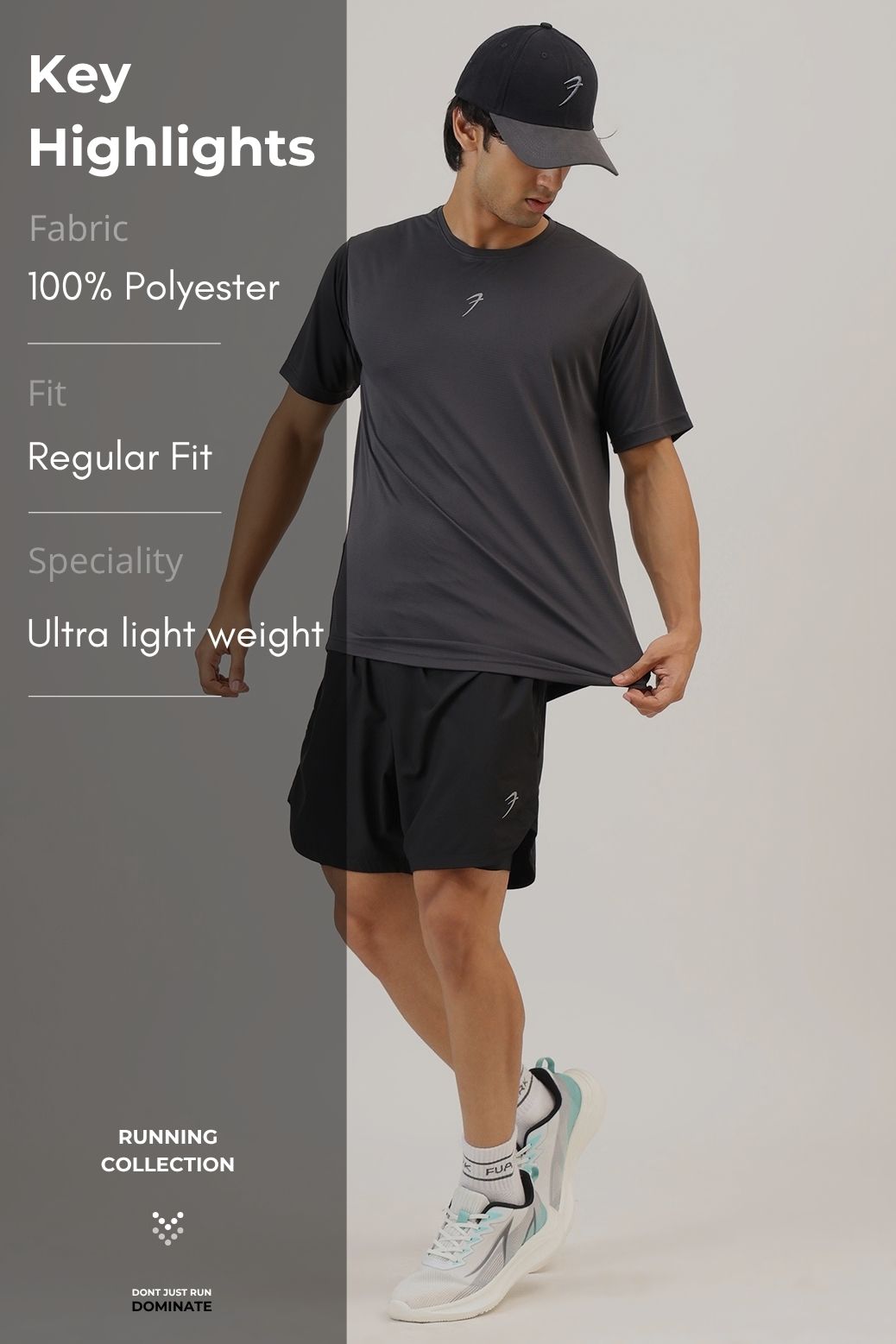 Speed Running T-shirt Coal