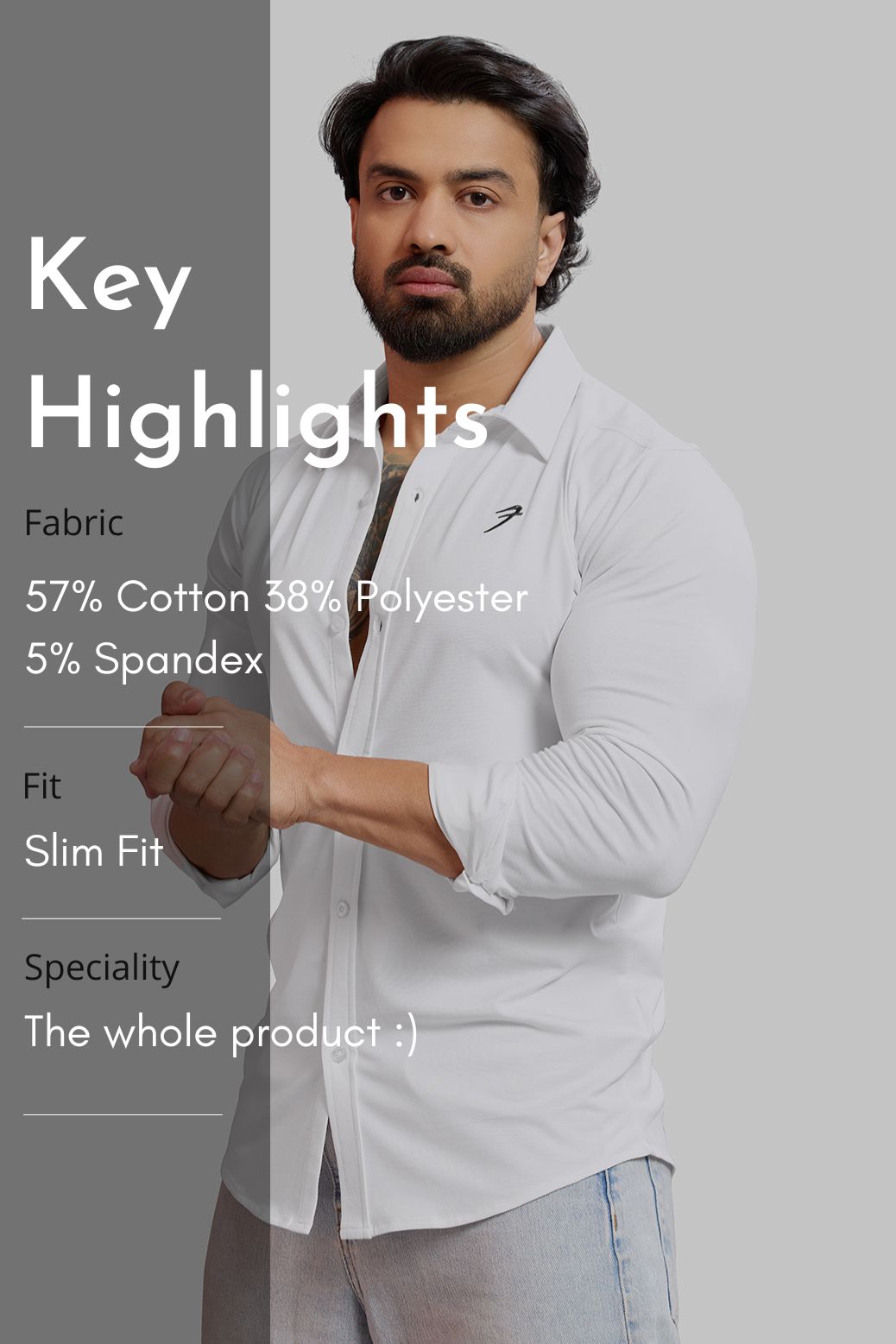 Aero Fullsleeves Shirt White