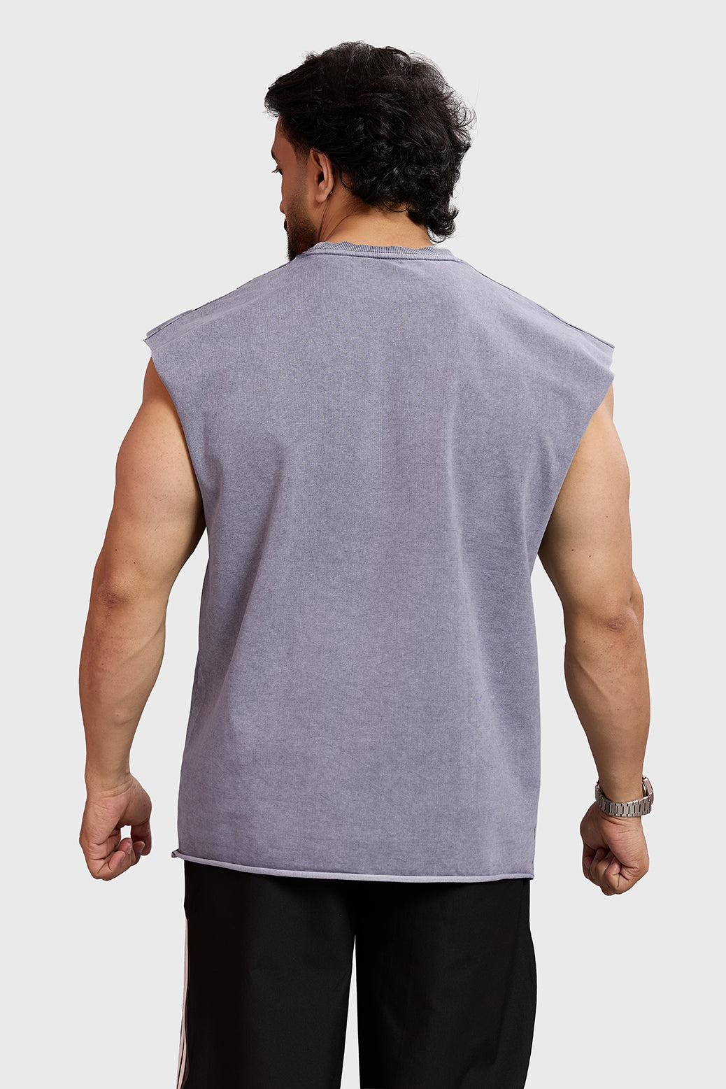 Ascend Washed Capsleeve Tank Light Grey
